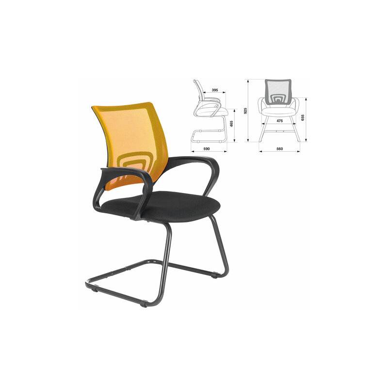 Кресло для приемных и переговорных  "Fly CF-100", оранжевое/черное, 532088 главное фото
