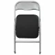 Стул складной  "Golf CF-007", серебристый каркас, кож.зам чёрный, 532891. Фото товара с разных ракурсов.