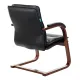 Кресло Бюрократ T-9927WALNUT-AV/BL на полозьях черный кожа. Фото товара с разных ракурсов.