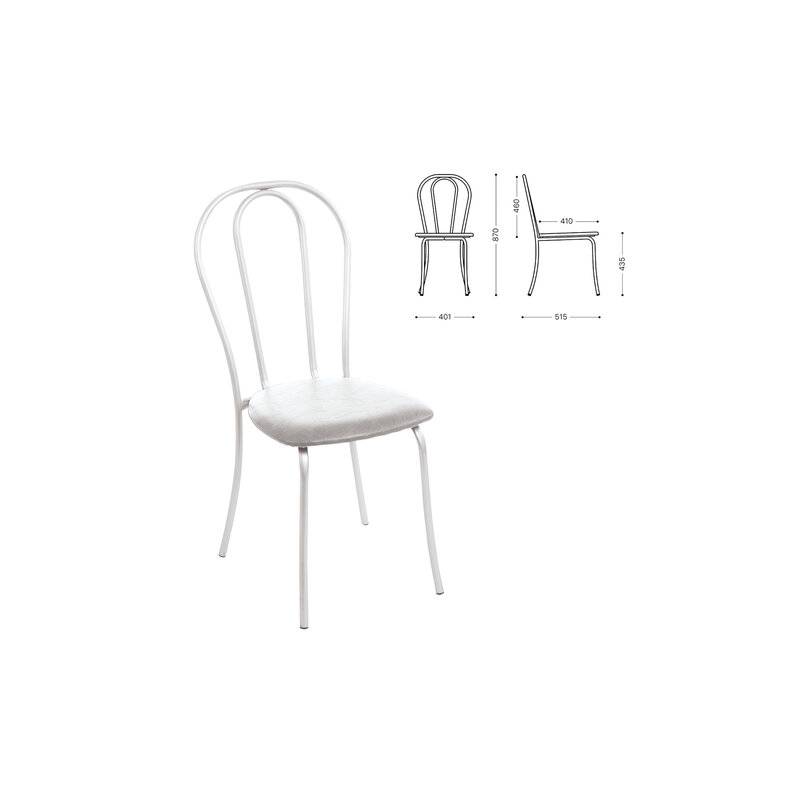 Стул для столовых, кафе, дома "Вереск", белый каркас, кожзам светло-серый, СМ7/6-05 К-05 главное фото